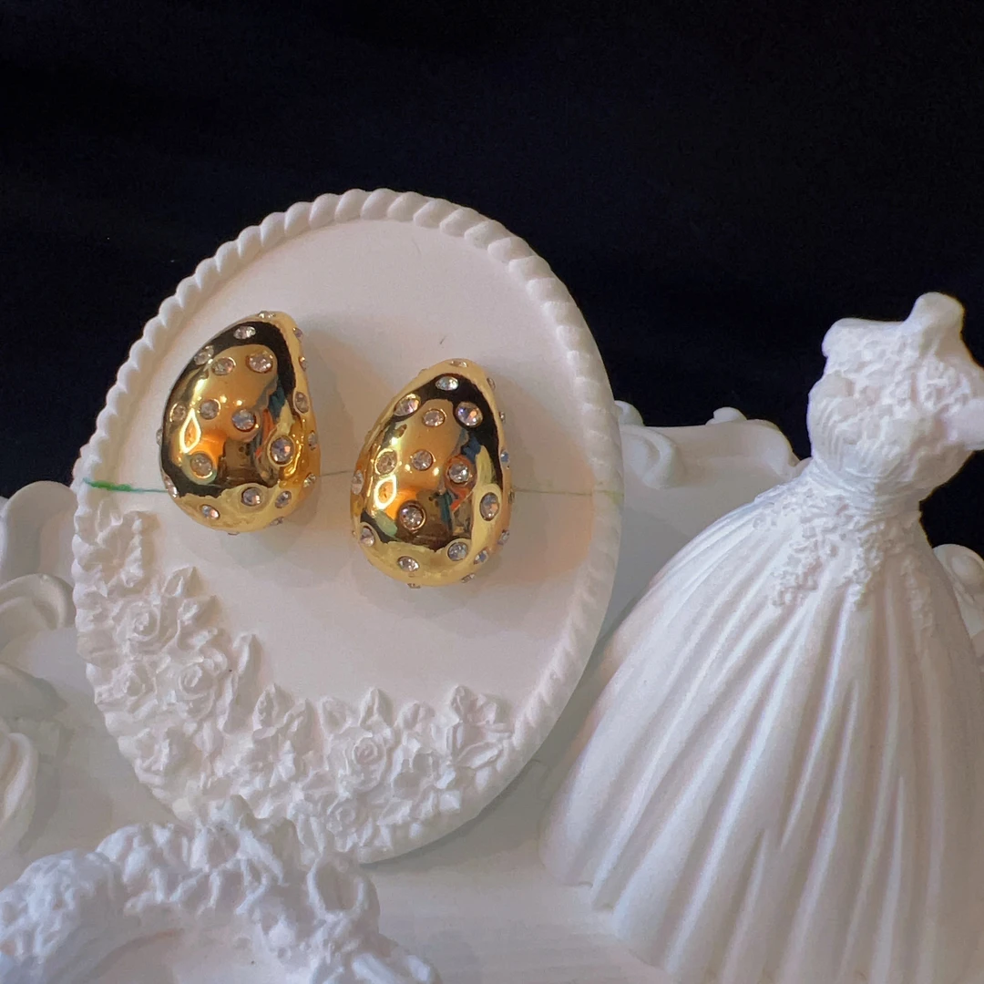 钛钢合成锆石耳饰 哈尼西牧钛钢时尚素款耳钉#0005892