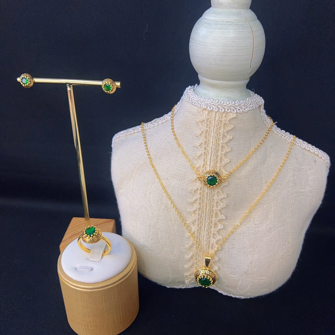 铜合金项链 哈尼西牧铜合金时尚华丽四件套#0007583