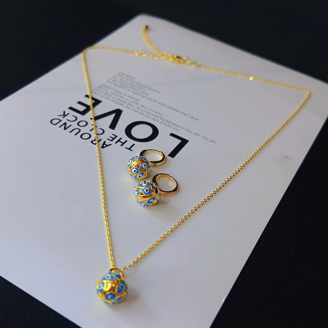 铜合金项链 哈尼西牧铜合金时尚两件套#0006731