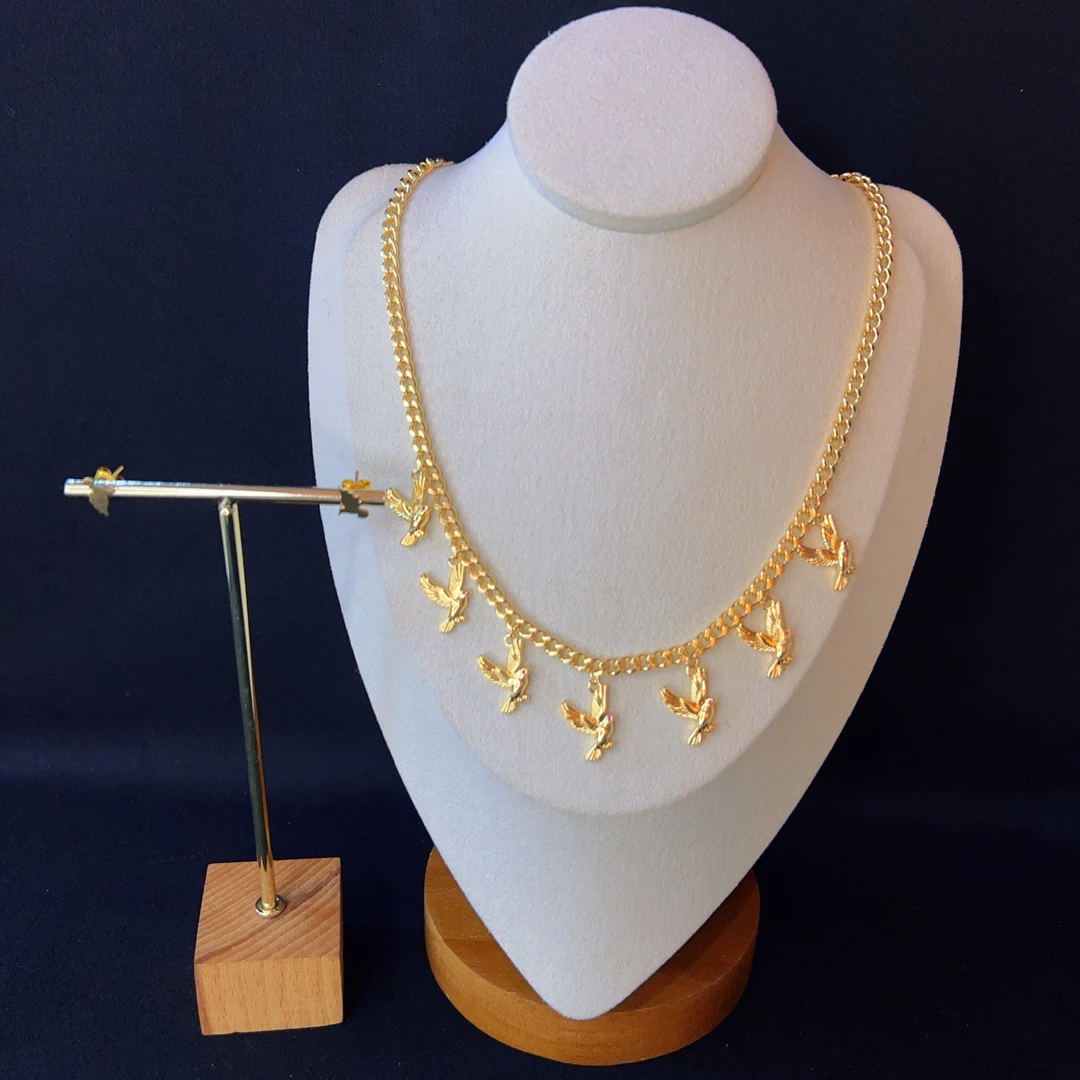 铜合金项链 哈尼西牧铜合金时尚两件套#0006553