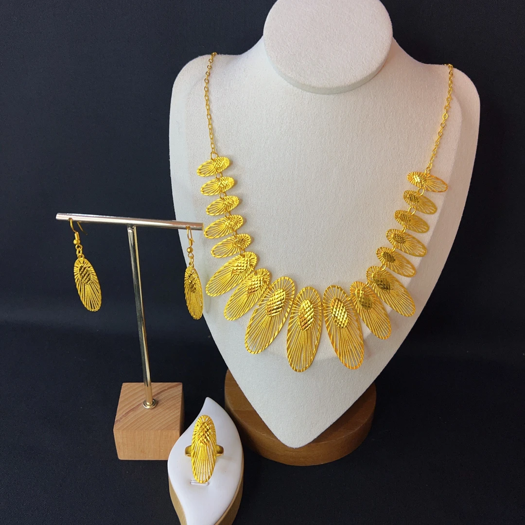 铜合金项链 哈尼西牧黄铜时尚nipal三件套#0006539