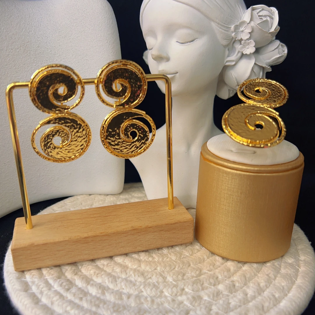 铜合金耳饰 哈尼西牧铜合金时尚耳环戒指组合#0007680