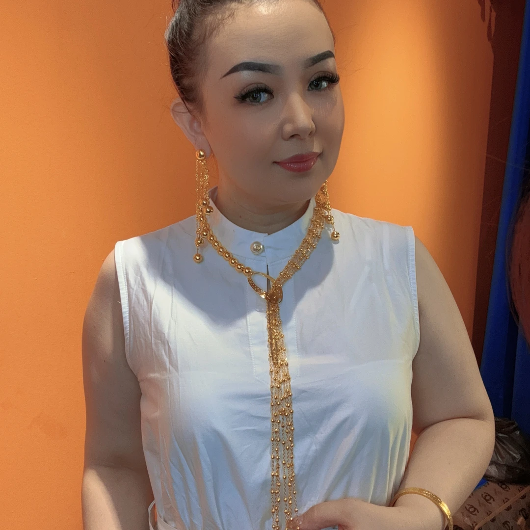 铜合金项链 哈尼西牧铜合金华丽两件套#0005989