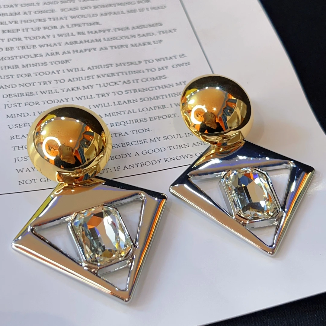 钛钢锆石耳饰 哈尼西牧钛钢时尚耳环#0006871