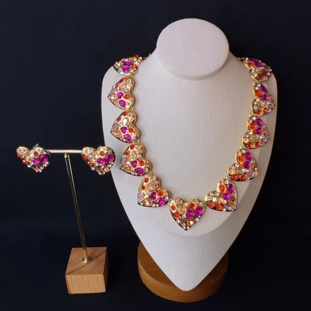 铜合金项链 哈尼西牧铜合金时尚华丽两件套#0006683