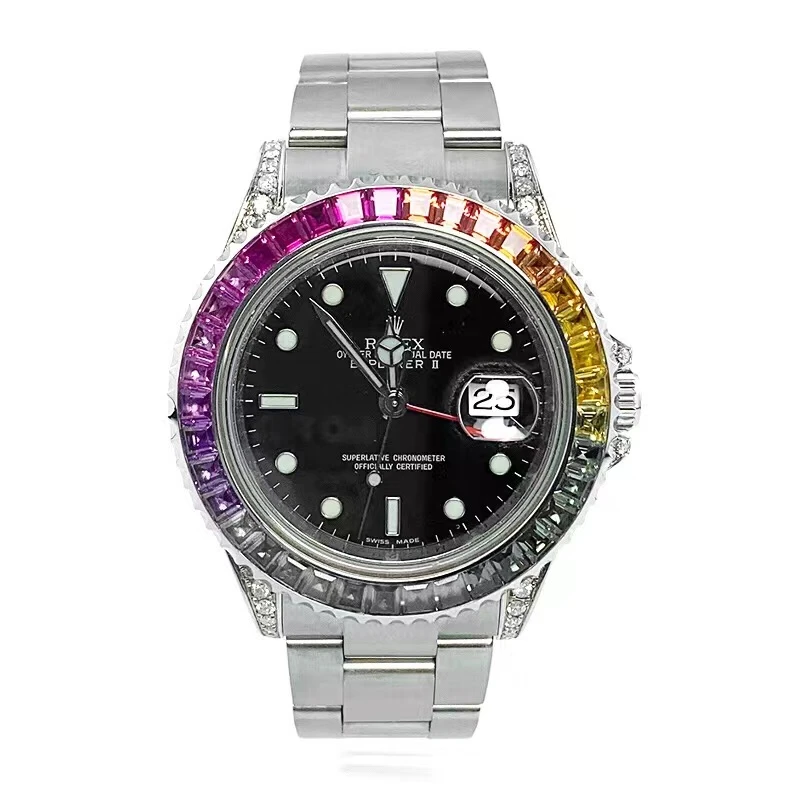 99新 Rolex/劳力士 劳力士16570黑/表径40/单表后钻/时尚男士带钻