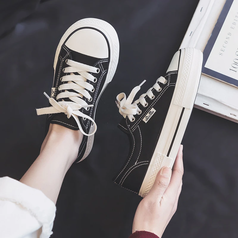 人本官方旗舰店秋季2025新款帆布鞋女爆款厚底大头百搭透气休闲鞋