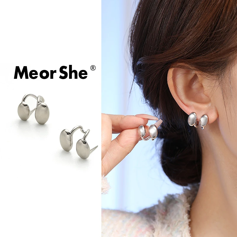 MeorShe 铜合金耳饰 简约冷淡风时尚小众耳环女新款法式ins素款