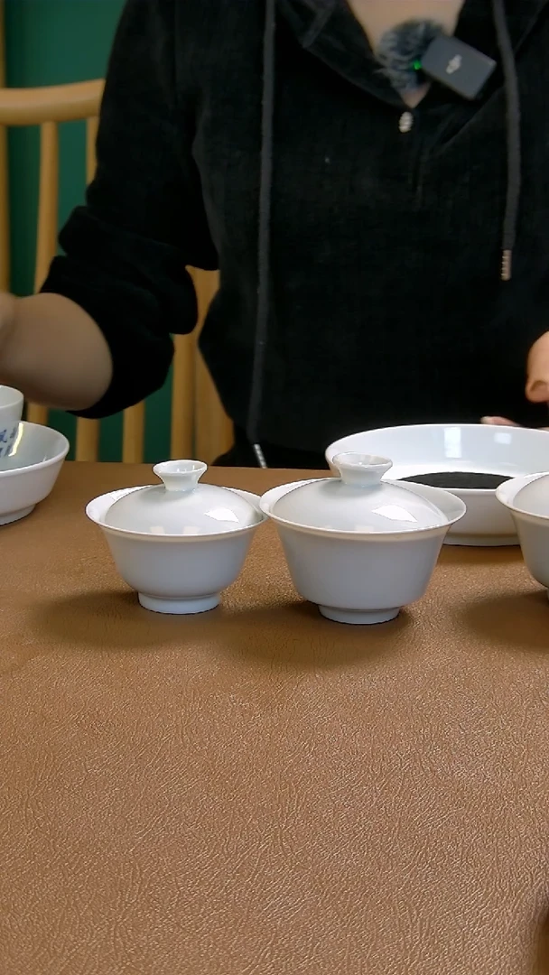 【闪购商品】瓷青白小莲子+青白马蹄盖碗