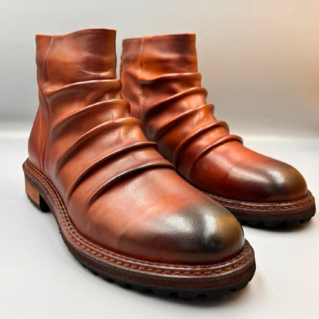 复古英伦风男士高帮切尔西靴真皮休闲潮流马丁靴