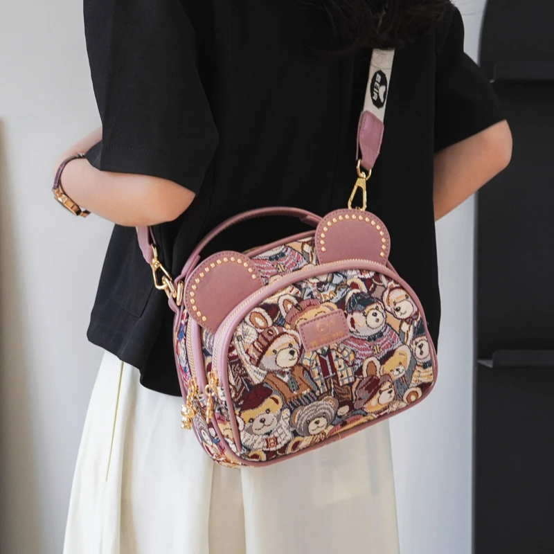 学生时尚斜跨单肩小包包韩版肩包圆包斜挎包包女款爆款通勤女包