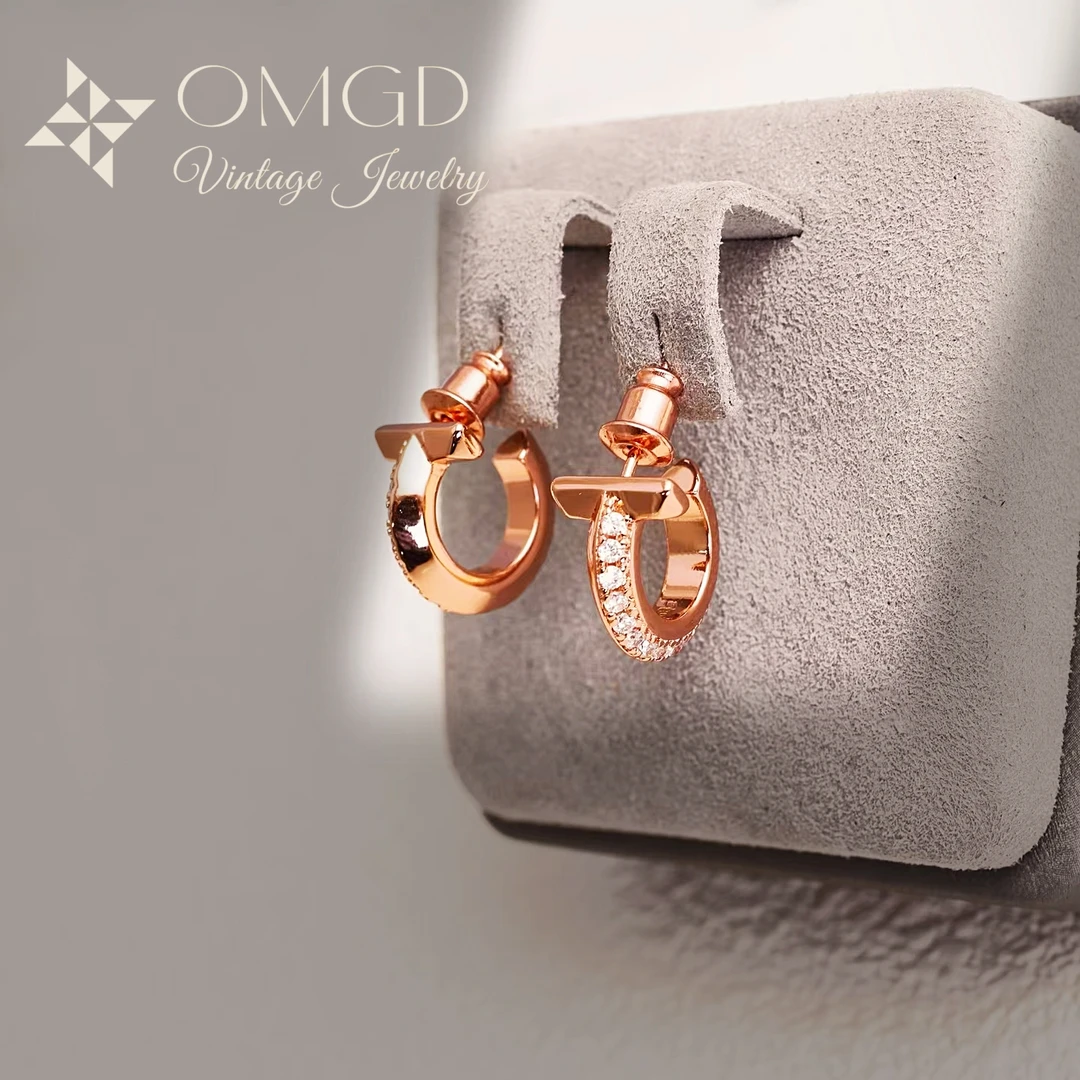 铜合金合成锆石耳饰 【A1060】耳钉 轻奢时尚设计款-TE