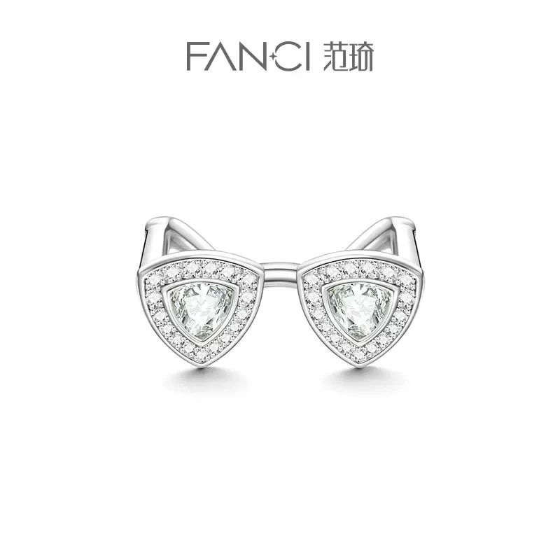 FANCI/范琦 925银合成锆石银制品 甜蜜假日戒指 轻奢时尚百搭 白
