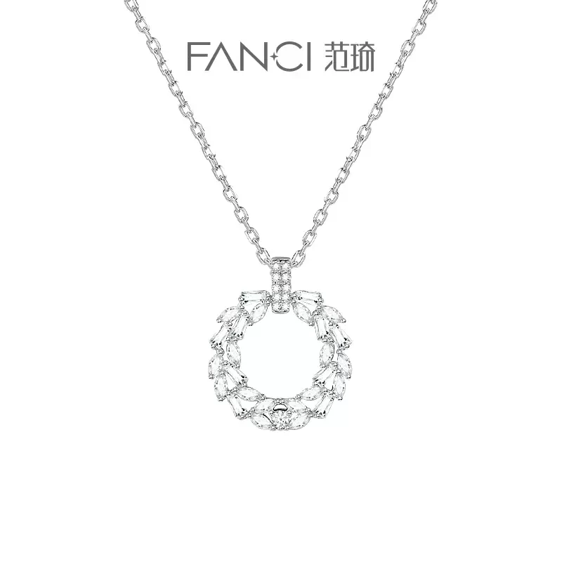 FANCI/范琦 坠链均925银合成锆石 麦穗系列 穗心圆项链 链坠镶嵌