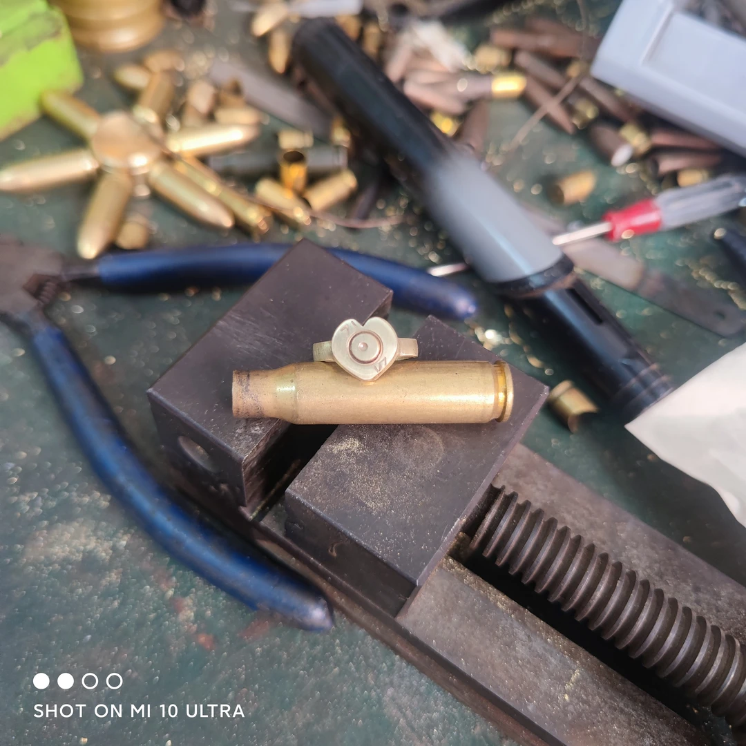 纯手工弹壳戒指 弹壳工艺品 礼物纪念品 高精狙铜壳