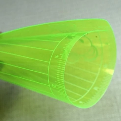 16k桌面透明垫板小学生卡通绘画考试写字软垫板荧光绿带刻度书垫