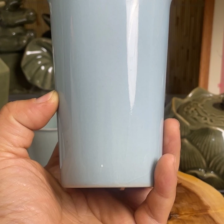 嗯*@汝州原矿釉汝瓷手工杯子