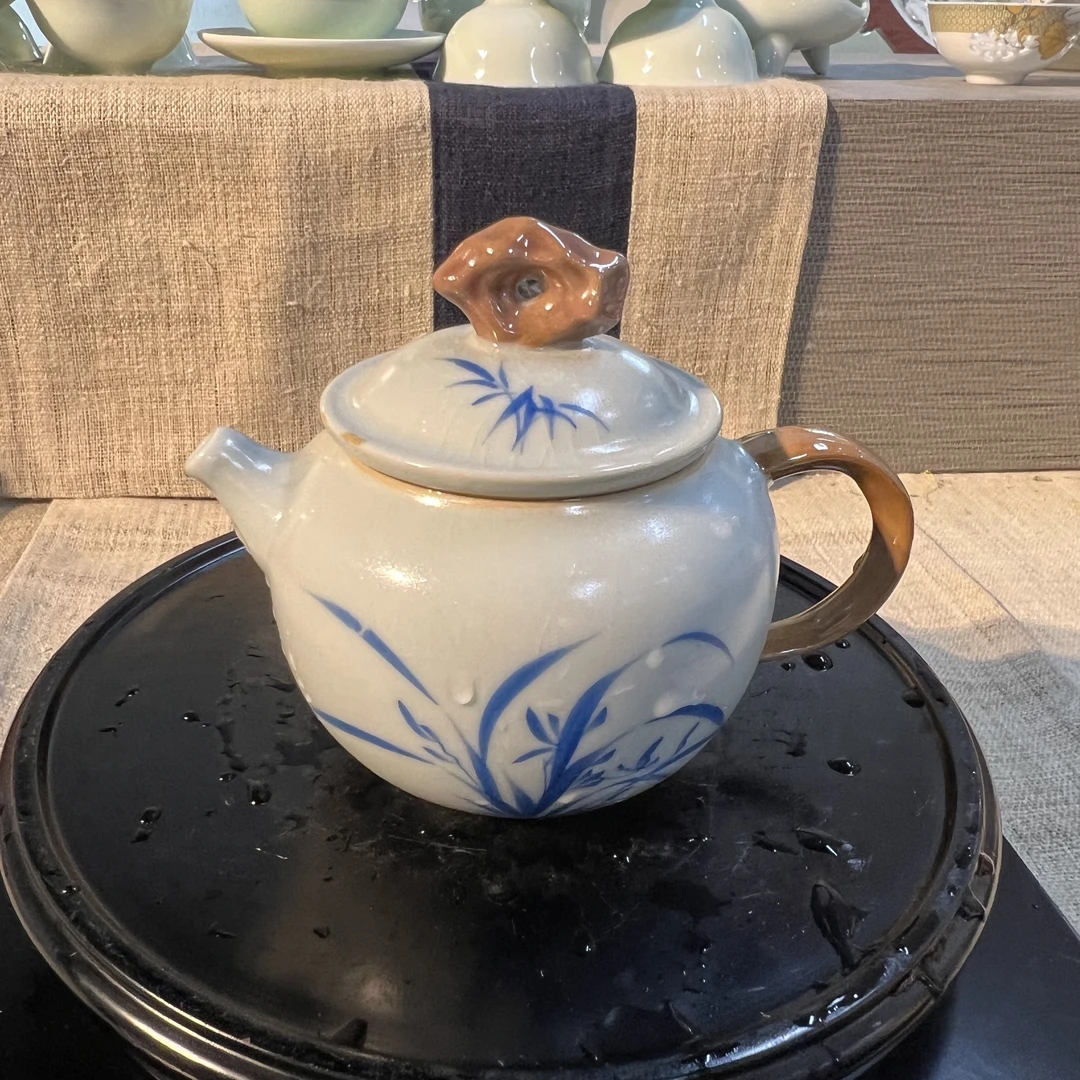 汝窑小茶壶单壶冰裂纹开片高端泡茶器德钟壶家用陶瓷功夫茶具