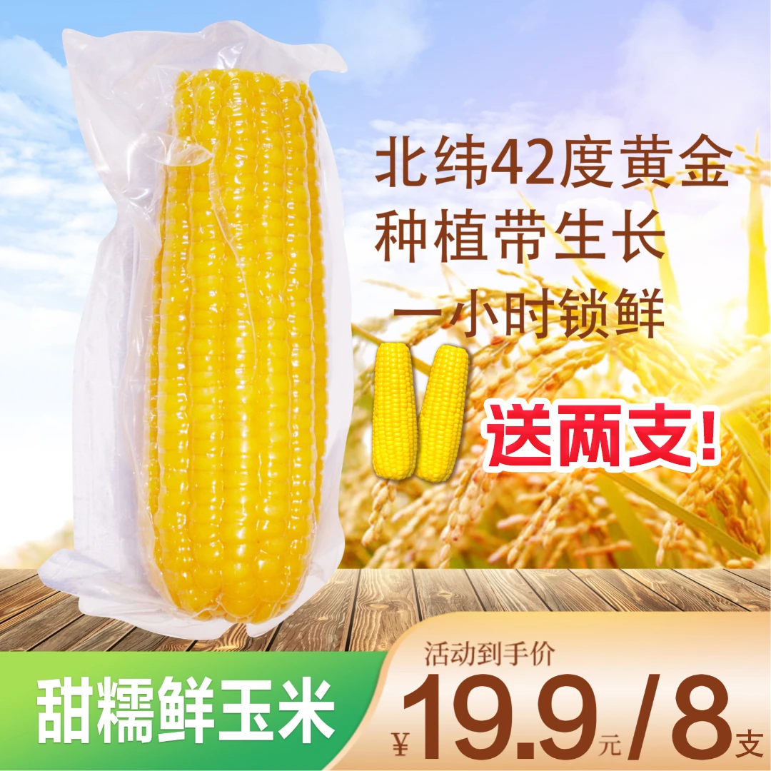 【2支试吃】蒙鲜绅甜糯鲜玉米Q弹早餐代餐内蒙古香甜黄金软糯鲜玉米
