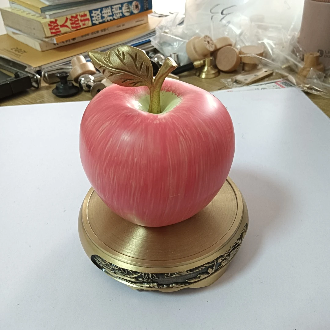 摆件铜苹果铜底座