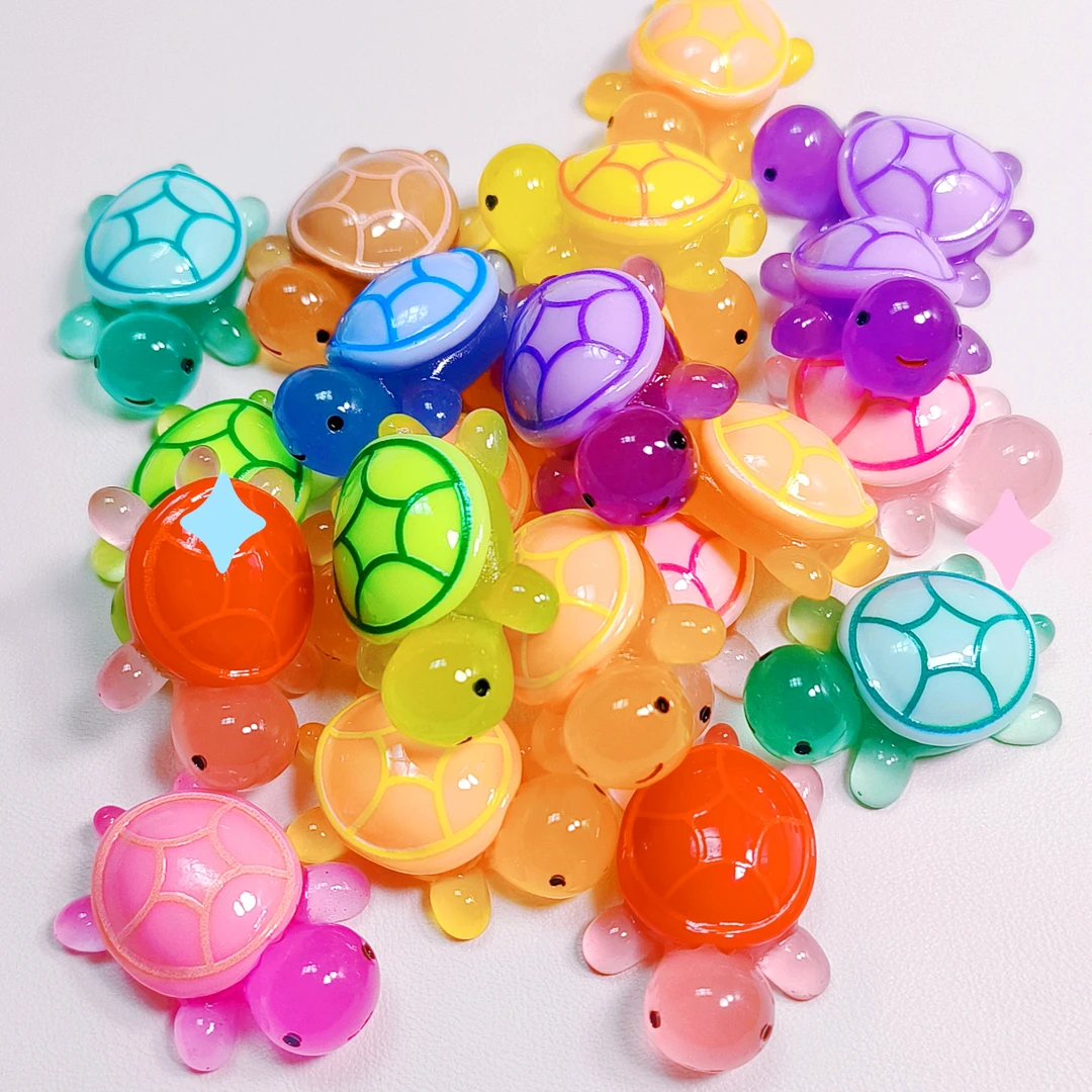 【直播拆】4.5cm树脂饰品乌龟对对碰微景观夜光diy饰品摆件