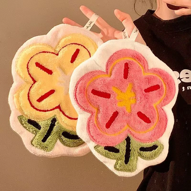 有钱花珊瑚绒擦手巾卡通可爱可挂式擦手巾儿童擦手布擦手巾