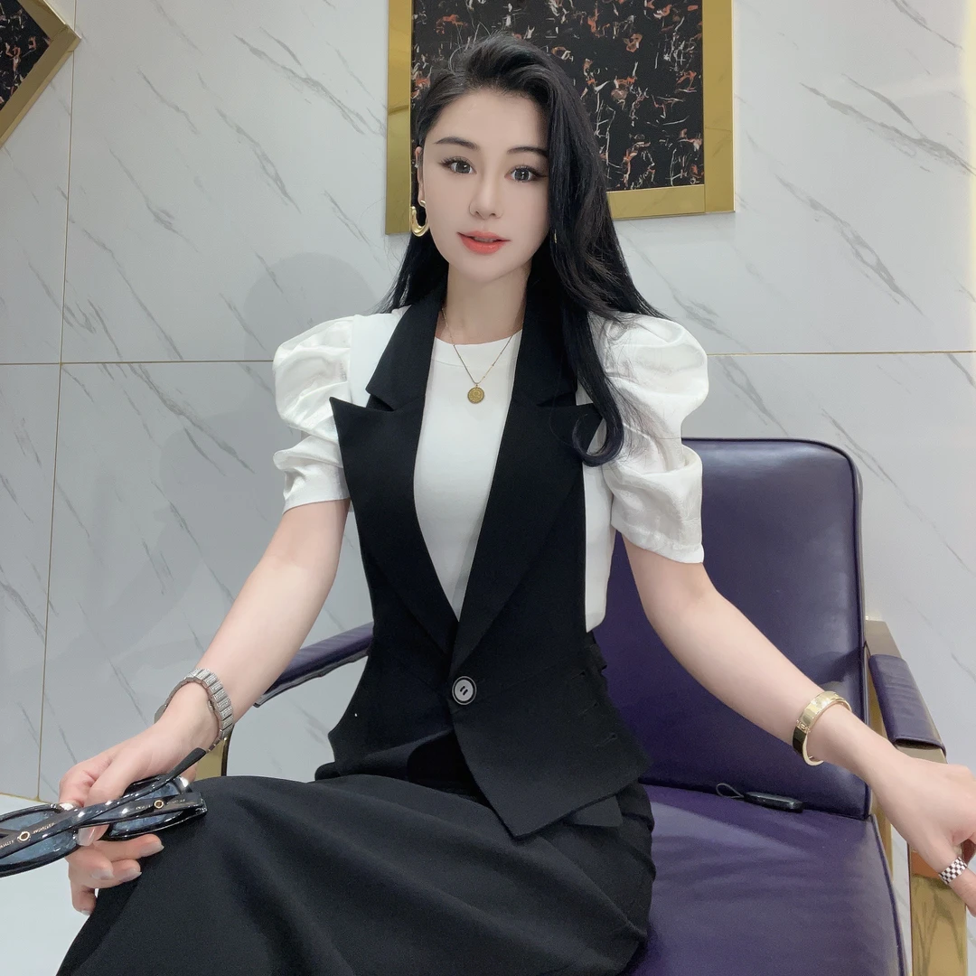 JUAN新款时尚气质显瘦马甲套装24128#