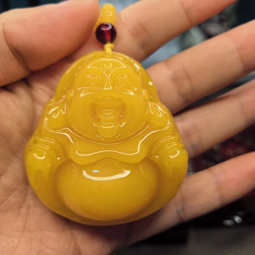 2025秋季新品P6时尚百搭鸡油黄大佛公吊坠XL494（多样性发货）