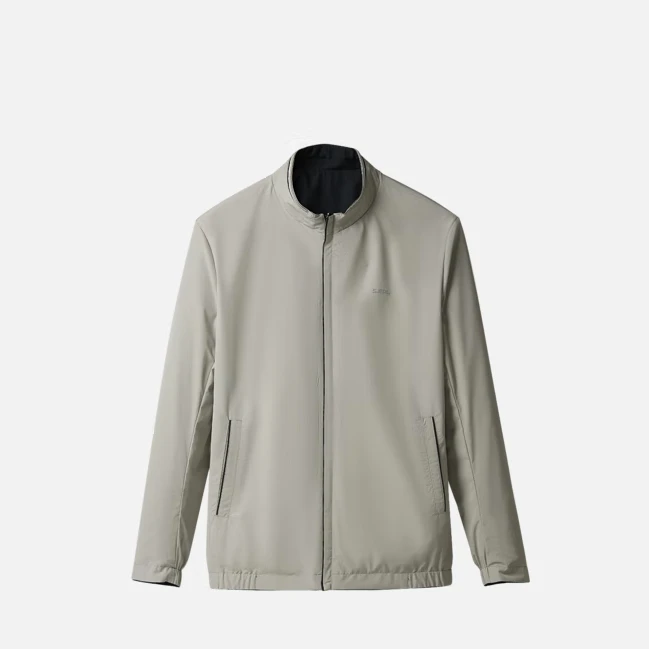 HS478剪标双面穿立领顺滑轻柔纯色时尚休闲男士夹克