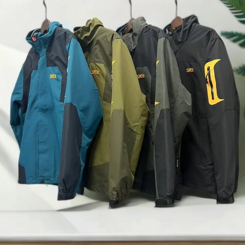 男款户外运动防风防水三合一连帽冲锋衣秋冬休闲保暖外套 050