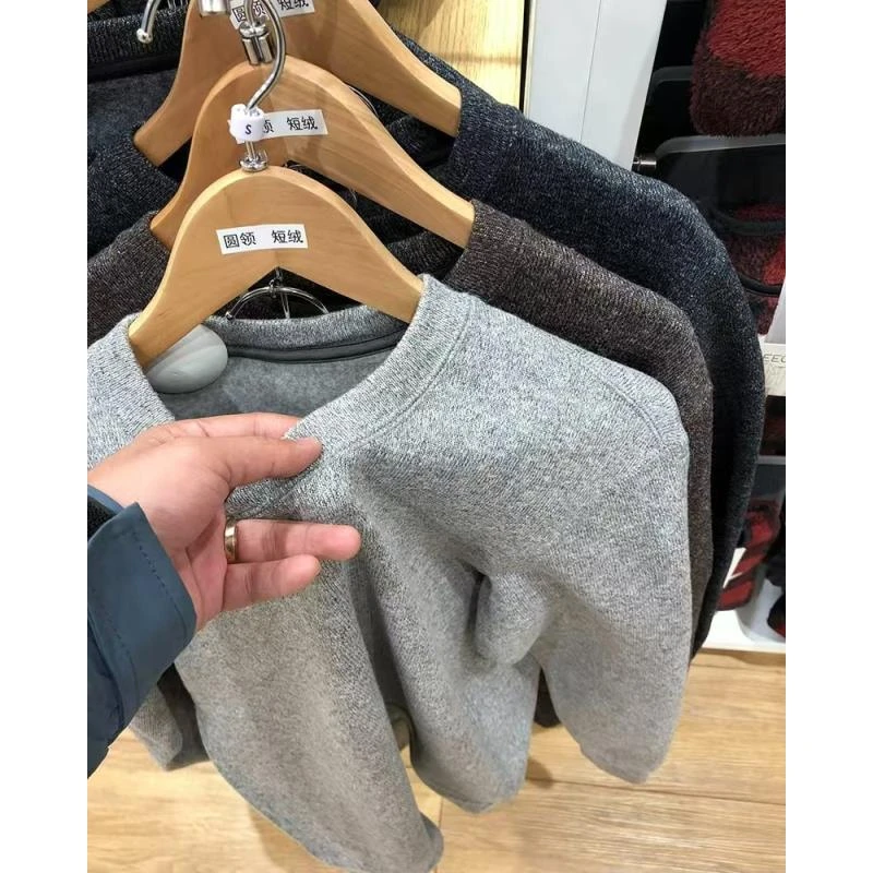 杂色有腔调 复合针织拉绒 男装剪标秋冬保暖圆领休闲卫衣 0-1014