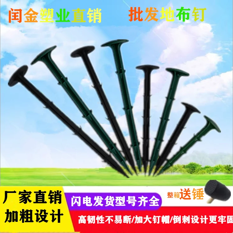 厂家直销加粗塑料防草布地钉子地膜大棚地钉耐用材质牢固加大精选