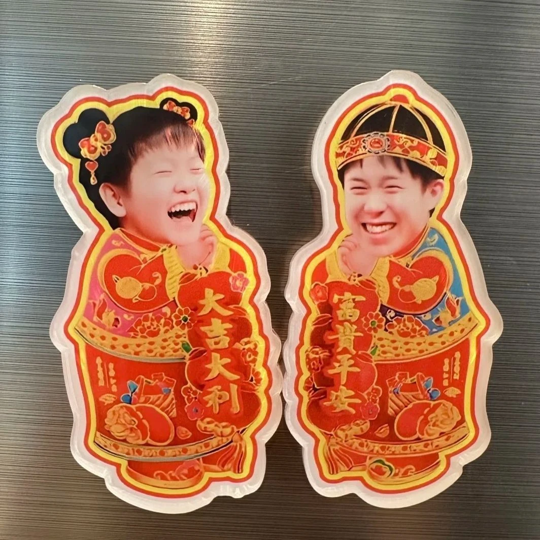 莎头年画娃娃磁吸冰箱贴莎莎大头创意家居亚克力高颜值装饰周边