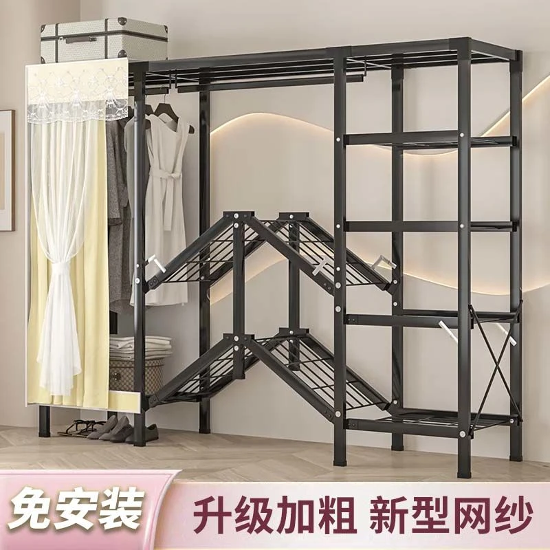 【加厚加粗】折叠简易衣柜家用卧室免安装布衣橱小户型全钢结实耐用