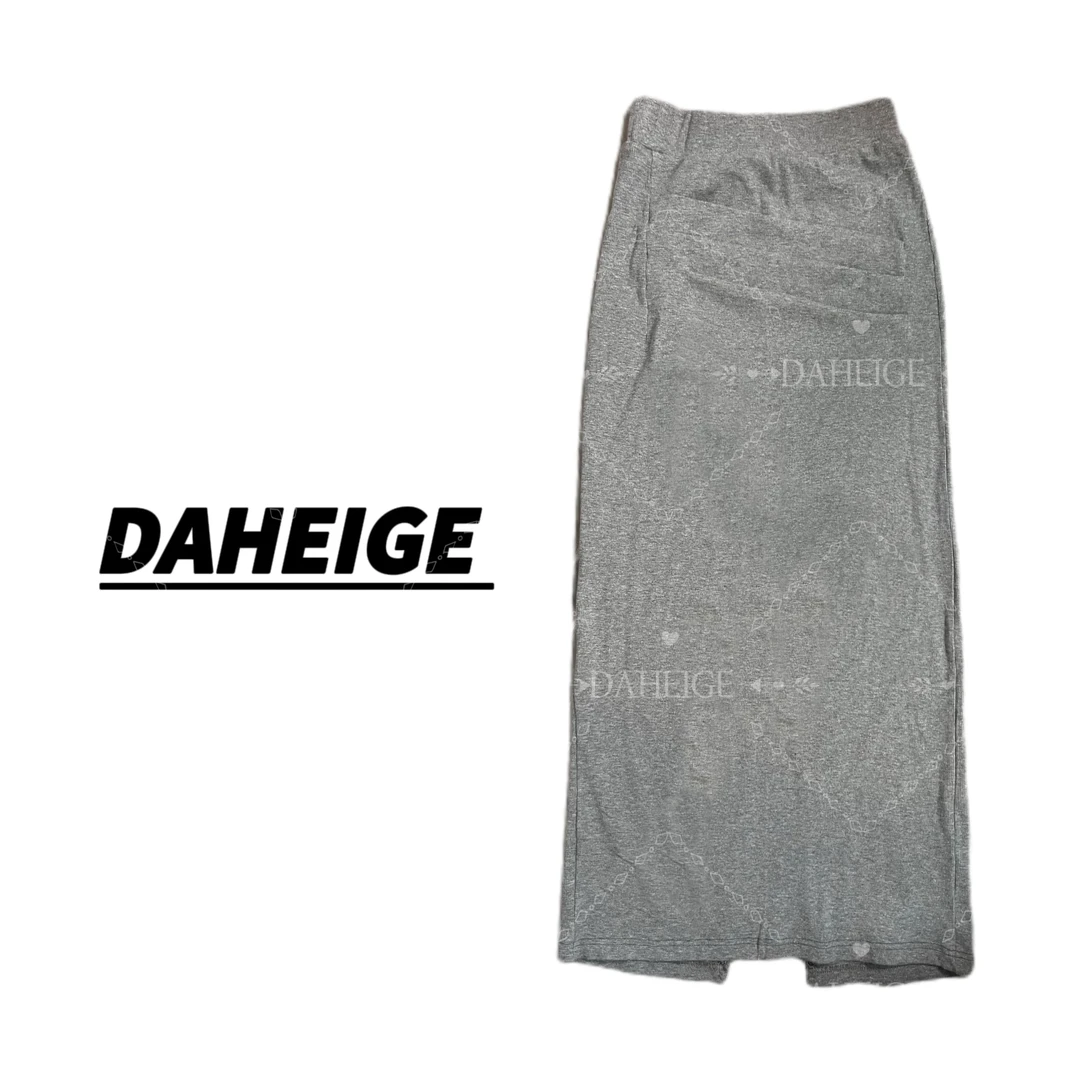 【D,hge】381#2024春季新款时尚高腰显瘦后开叉收褶高腰女装半身裙