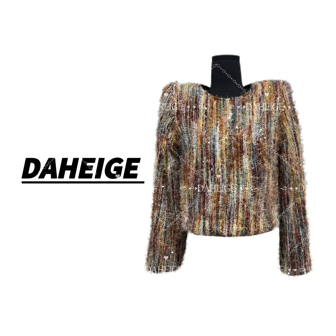 【D.hge】791#小香风毛毛重工亮片闪闪正肩气质感别致高级上衣