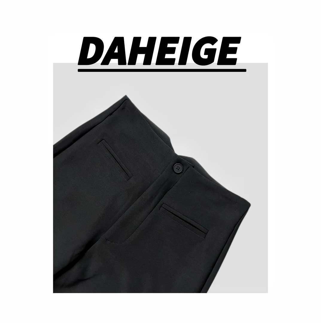 【D.hge】525#夏季新款西装高弹修身显瘦微喇裤新款垂感休闲微喇裤
