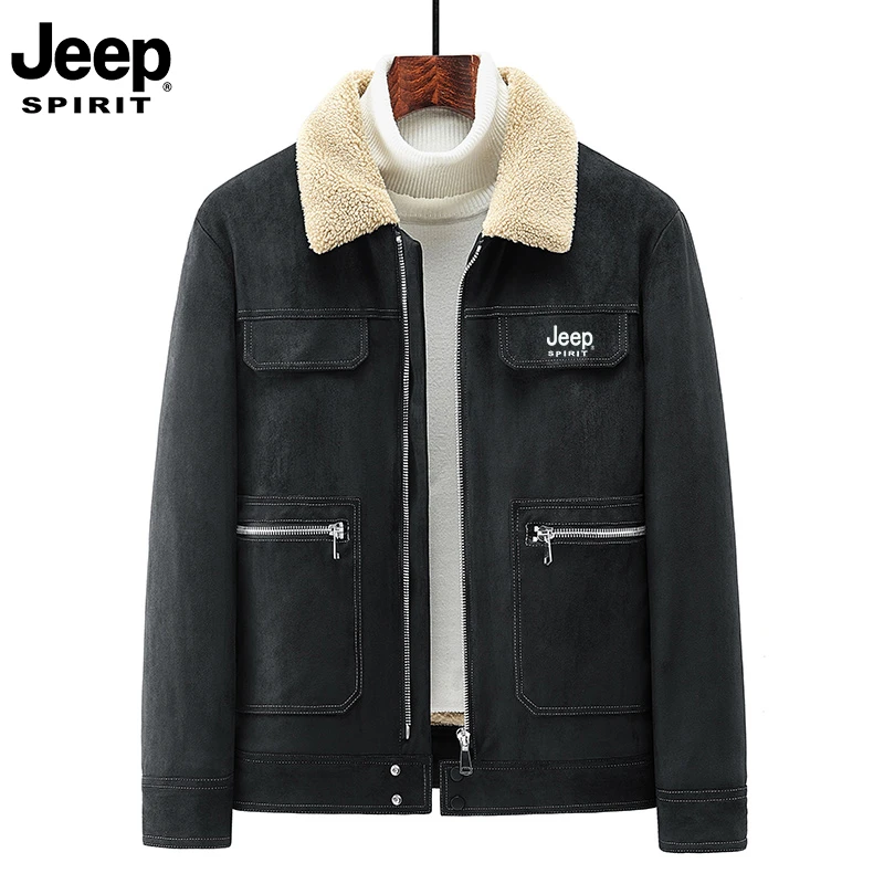 JEEP吉普羊羔绒外套冬季休闲百搭加绒加厚棉袄夹克外套