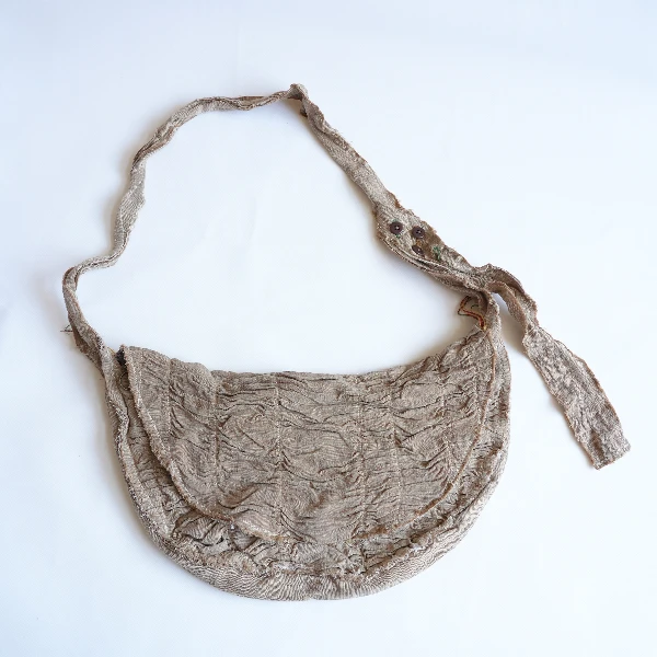 几见 原创设计植物染柞蚕丝挎包女单肩包茶染做旧时尚百搭QT2007