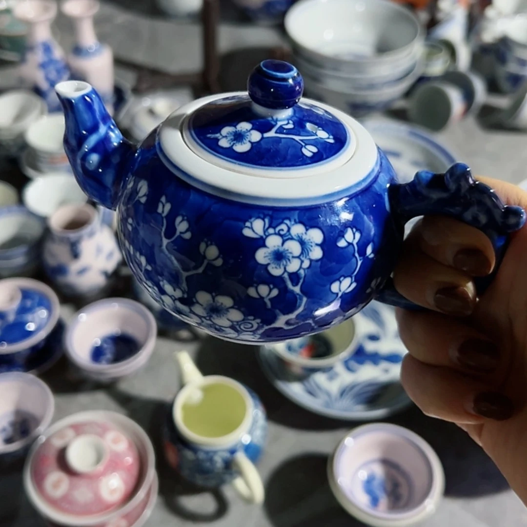 【闪购商品】瓷碗手绘冰梅茶壶