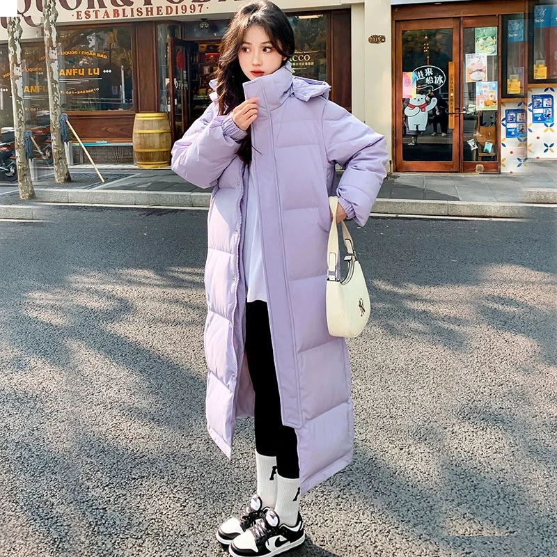 20224新款加厚棉衣女长款冬季棉袄时尚休闲宽松情侣校服保暖棉服