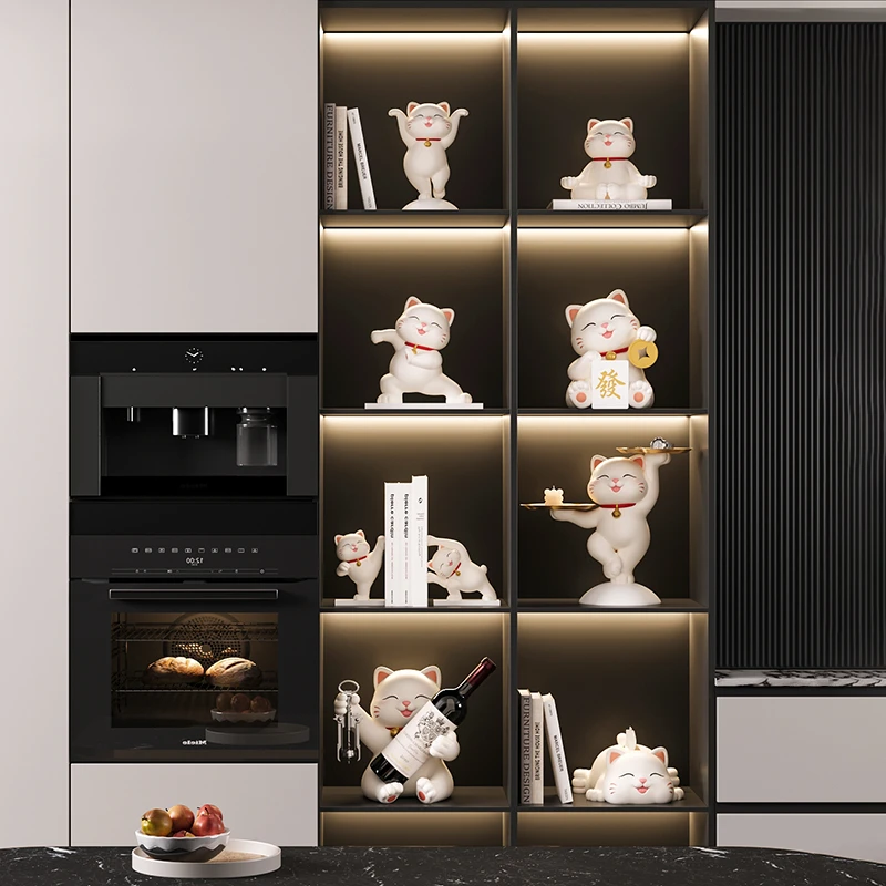 【海贝海】创意招财猫树脂简约摆件家居饰品高档客厅酒柜餐边柜饰品