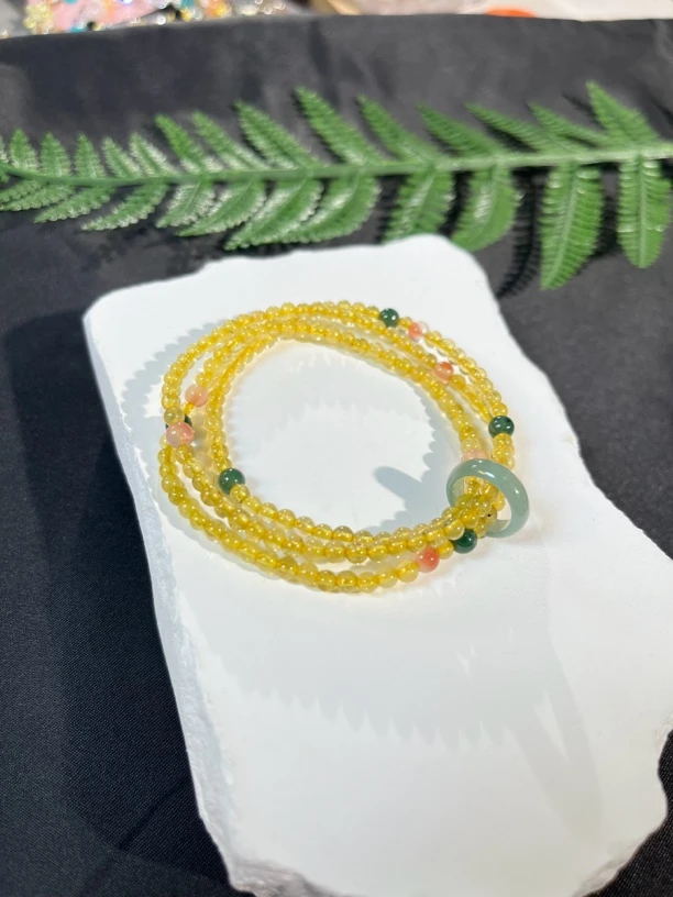 环环相扣金发晶多圈手链