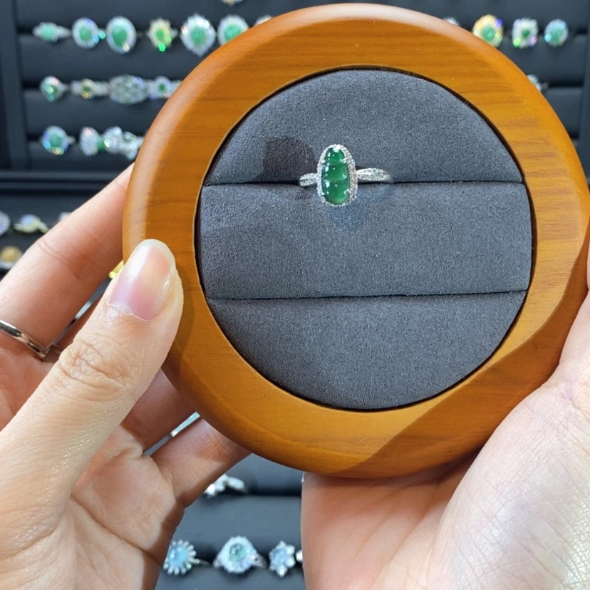 【闪购商品】翡翠戒指银S925镶嵌