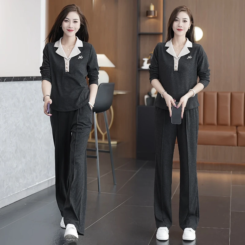 2024新款长袖运动秋季时尚套装春秋显瘦气质洋气休闲减龄宽松复古