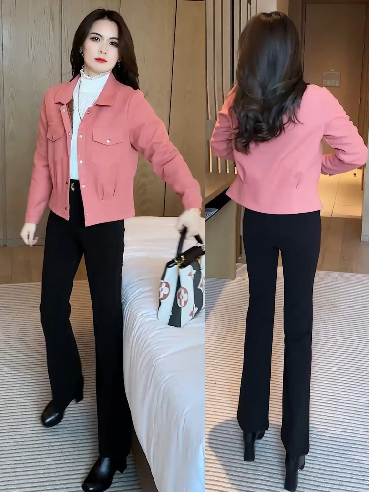 2025春秋新款时髦洋气显瘦小个子短款百搭厚外套加绒加厚短外套女