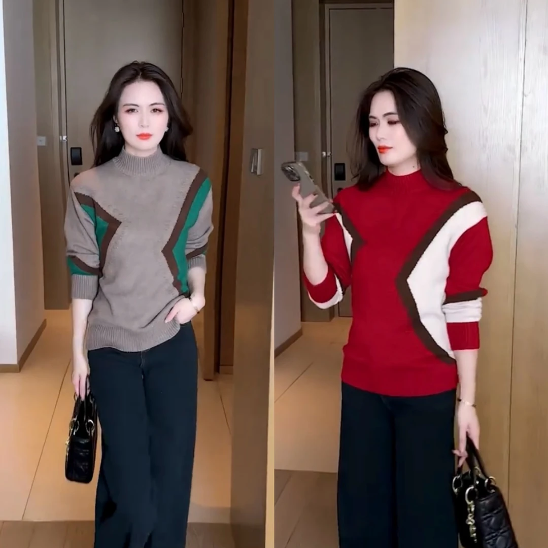 半高领打底衫女秋冬季2025新款时尚洋气加厚针织内搭长袖t恤上衣