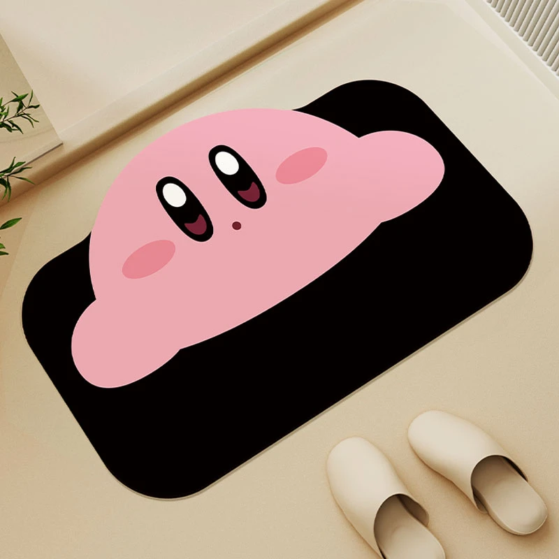 草莓粉熊软硅藻泥吸水地垫卫生间门口浴室防滑脚垫卡通速干动漫
