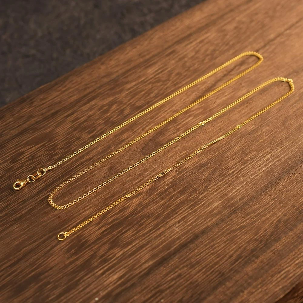 ZOCAI/佐卡伊【传世之美】黄金项链新款百搭款侧身链古巴链足金999