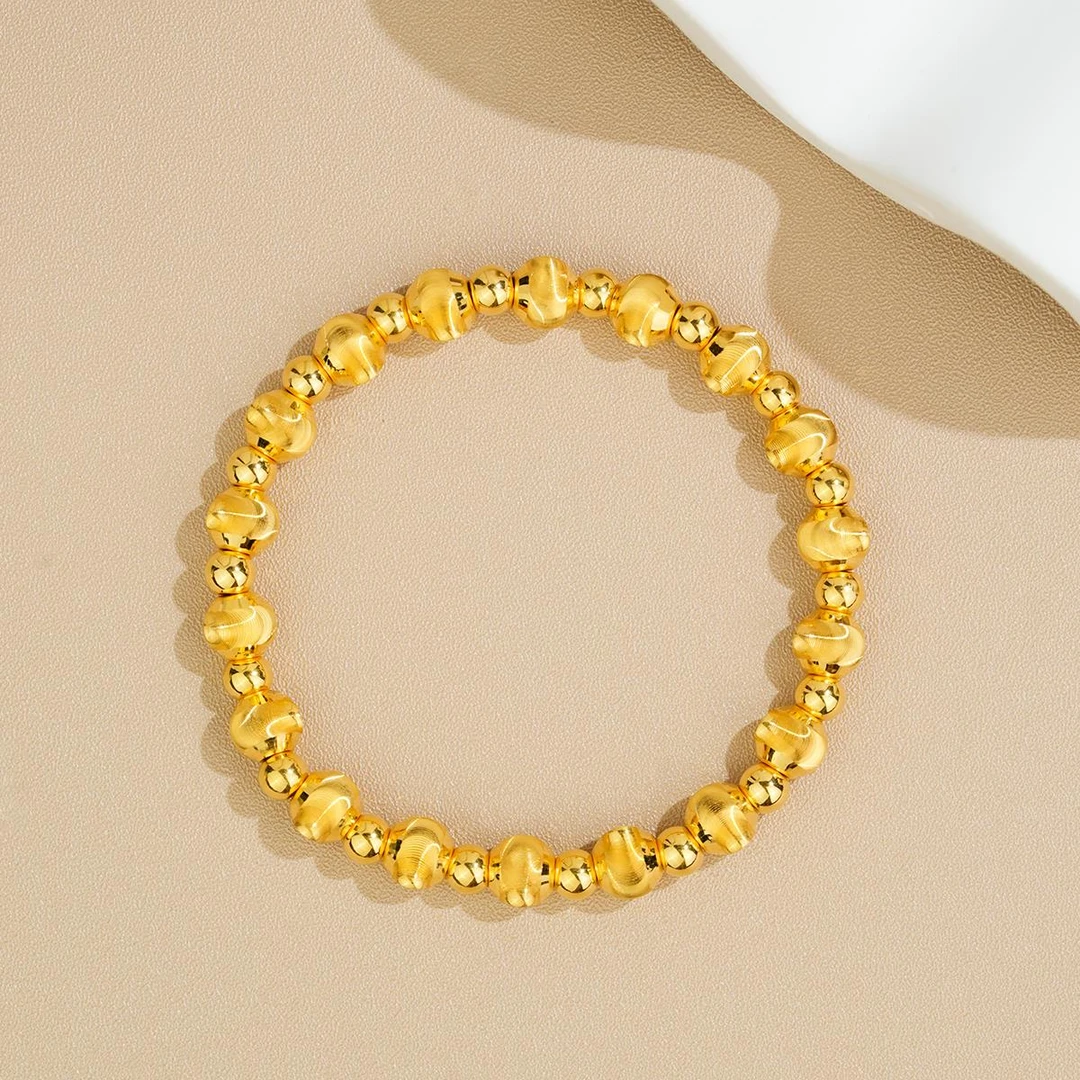 ZOCAI/佐卡伊【传世之美】黄金金珠手链足金999猫眼手串